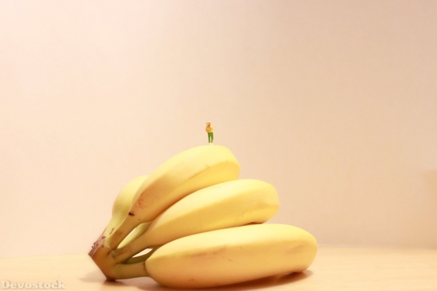 Devostock Banana Person People Fruit