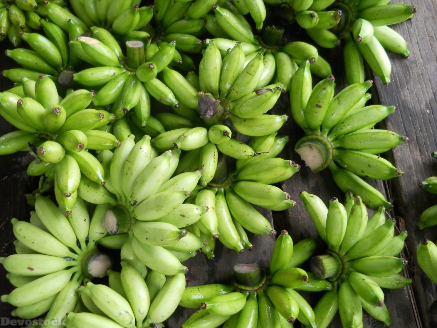 Devostock Bananas Fruits Green Unripe