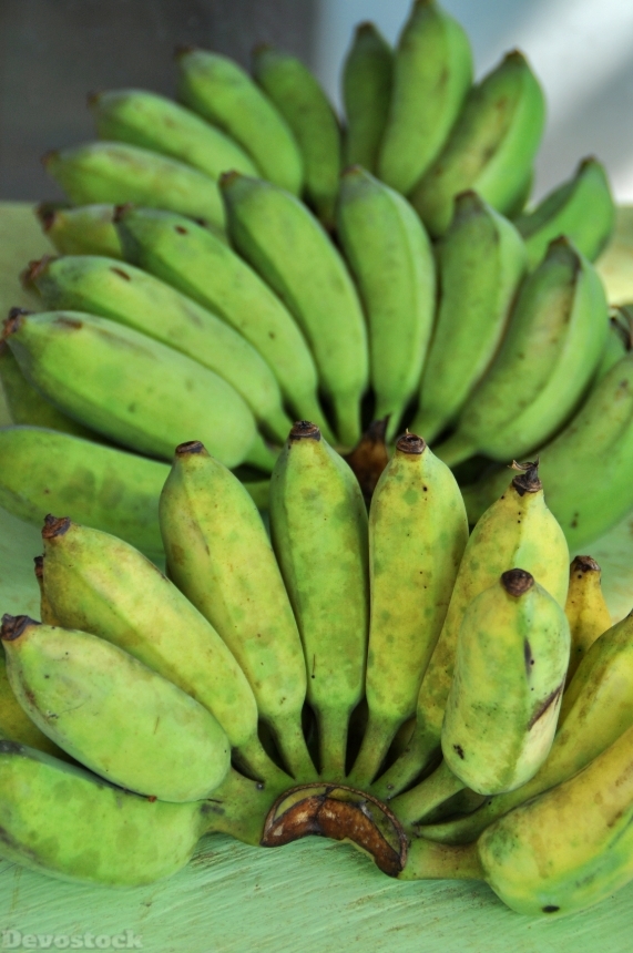 Devostock Bananas Market Green Fruit