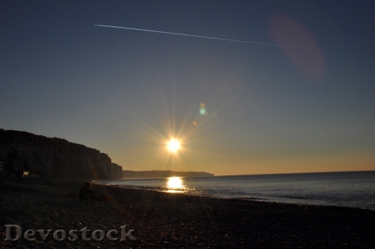 Devostock Beach Cliff Pebble Normandy 0