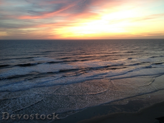 Devostock Beach Sunrise Clouds Ocean 0