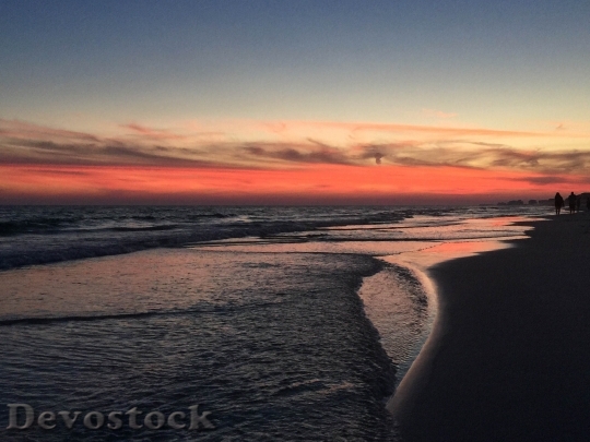 Devostock Beach Sunset Ocean Sea 0
