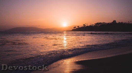 Devostock Beach Sunset Sand Ocean 2