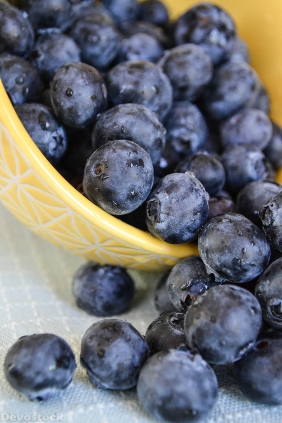 Devostock Blueberries Bowl Fresh Food