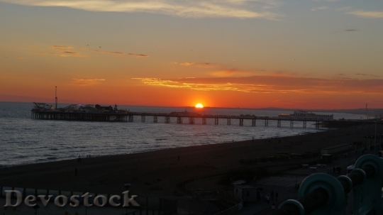 Devostock Brighton Sunset Pier Ocean