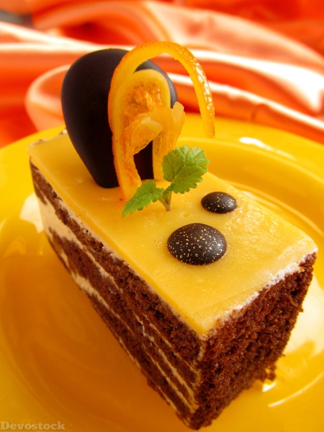 Devostock Cake Dessert Fruit Orange