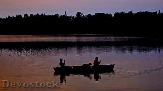 Devostock Canoe Lake Twilight Water