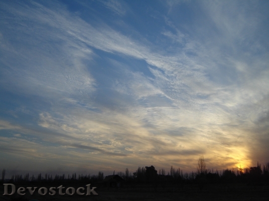 Devostock Clouds Sky Landscape Sun
