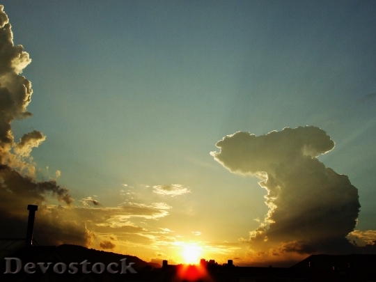 Devostock Clouds Sun Sky Sunset