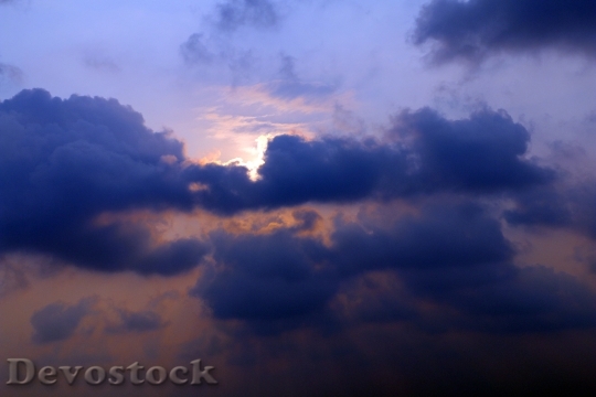 Devostock Clouds Sunset Sky Sun