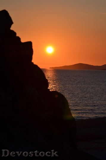 Devostock Corsica Sunset Sea Evening
