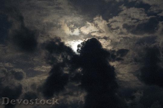 Devostock Dark Clouds Moon Sky