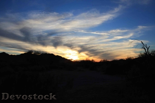 Devostock Desert Sunset Dusk Over