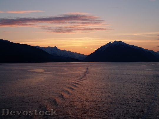 Devostock Glacier Bay Sunset Alaska