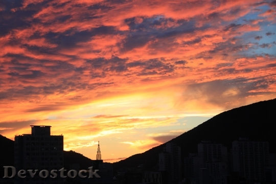 Devostock Glow Landscape Sunset 913190