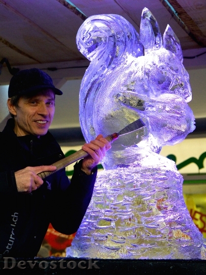 Devostock Ice Sculpture Man 