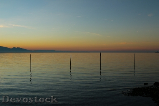 Devostock Lake Constance Lake Abendstimmung