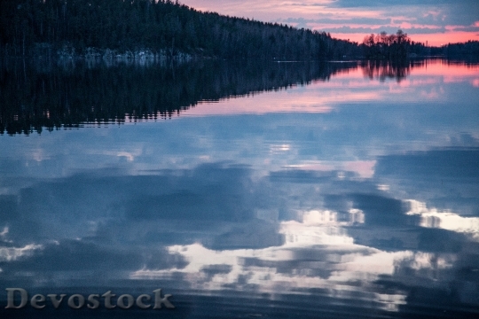 Devostock Lake Sky Reflection Night 0