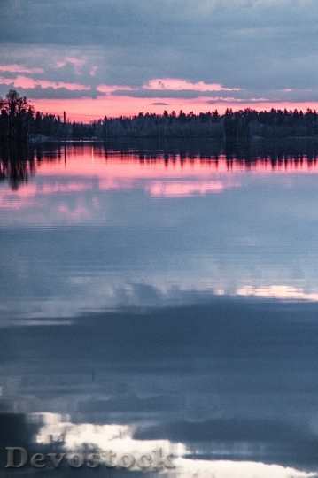Devostock Lake Sky Reflection Night 1
