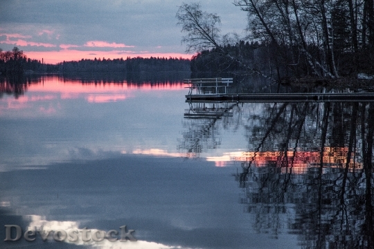 Devostock Lake Sky Reflection Night 2