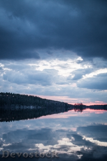 Devostock Lake Sky Reflection Night 3