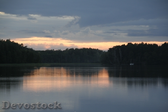Devostock Lake Sunset Water Landscape