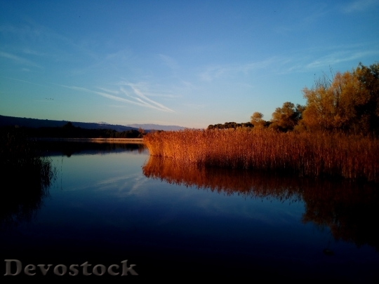 Devostock Landscape Lake Sunset Water