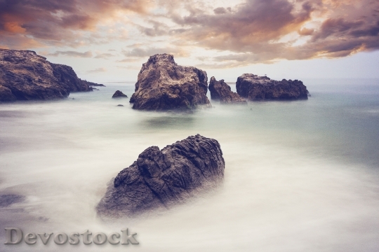 Devostock Landscape Rocks Ocean Nature