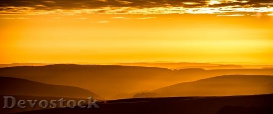 Devostock Landscape Sunrise Hills Summer