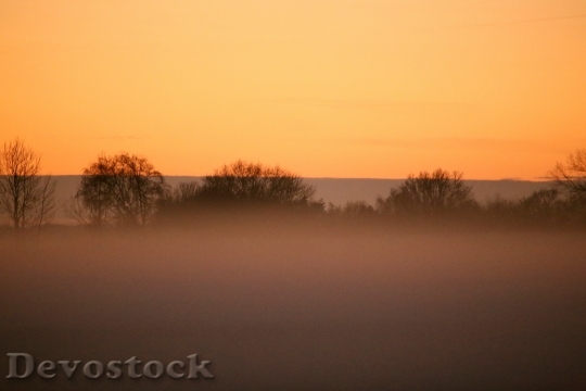 Devostock Mist Nature Landscapes Sunset