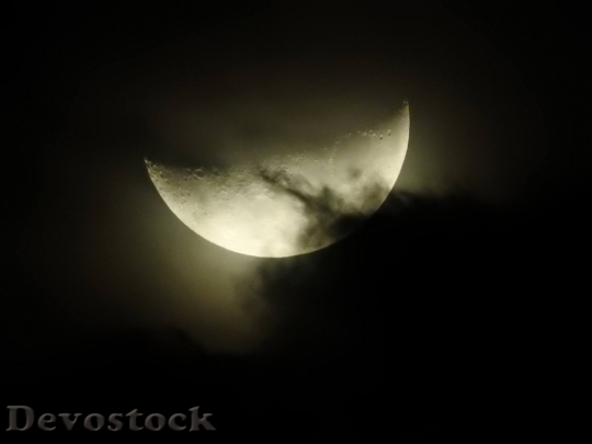 Devostock Moon Full Moon Clouds 1