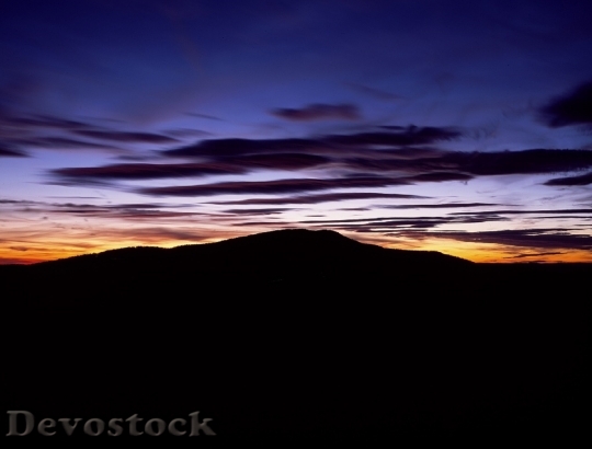 Devostock Mountain Sunset Silhouette 727449