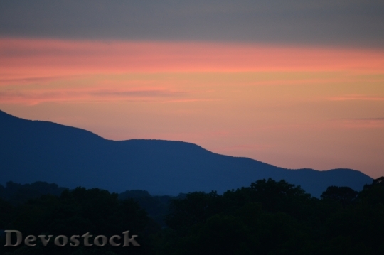 Devostock Mountains Red Sunset Landscape