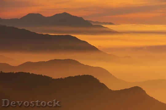 Devostock Mountains Sunset Landscape Nature