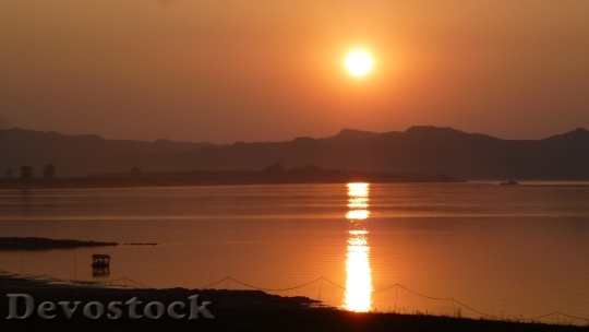 Devostock Myanmar River Sunset Sky