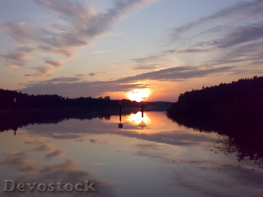 Devostock Nature Lake Abendstimmung Sunset