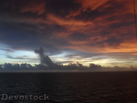 Devostock Ocean Clouds Sunset Sea