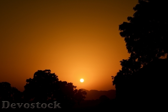 Devostock Orange Sky Sunset Sunrise