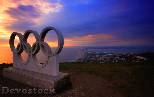 Devostock Portland Olympic Rings Sunset