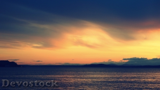 Devostock Puget Sound Sunset Ocean