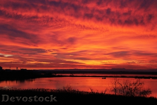 Devostock Red Sunset Crimea Lake