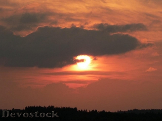 Devostock Red Sunset On Sky