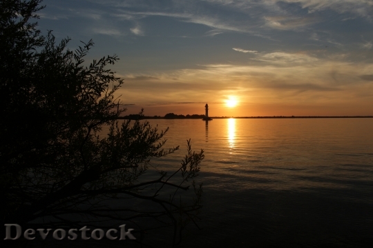 Devostock River Sunset Lantern Water 0