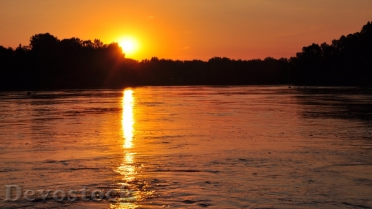Devostock River Sunset Mood Romantic