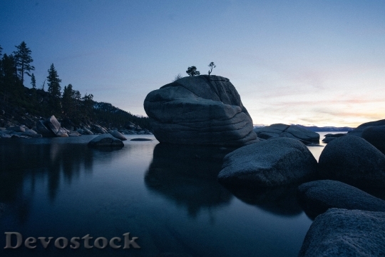 Devostock Rocks Boulder Landscape Nature