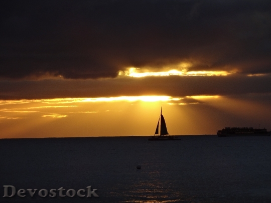 Devostock Sailboat Sailing Boat Sunset