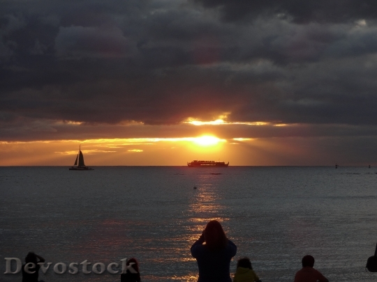 Devostock Sailboat Silhouette Sunset Ship
