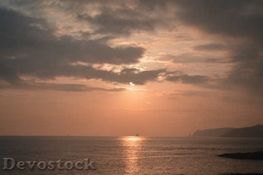 Devostock Sea Ocean Brittany Sunset