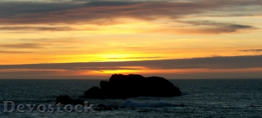 Devostock Sea Rock Sunset Seaside