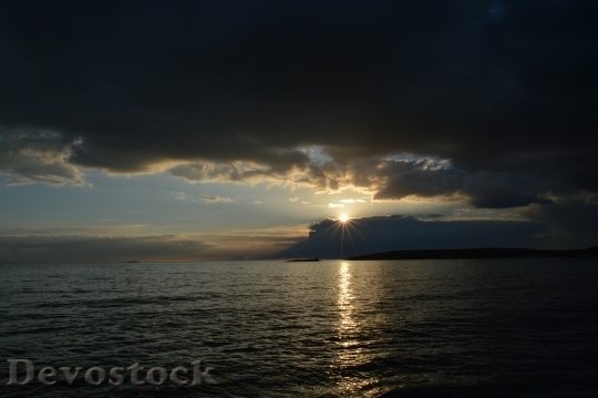 Devostock Sea Seacoast Sunset Water